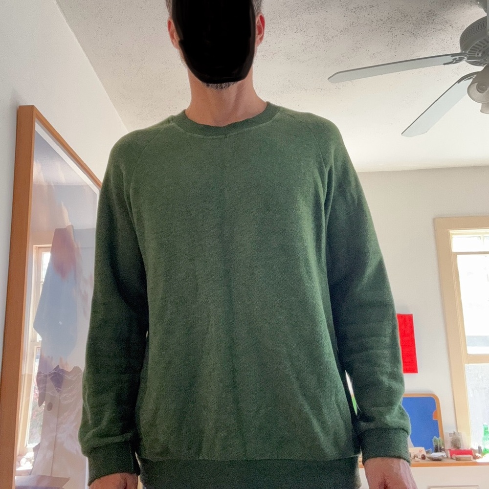 Classic Crewneck Green Sweater for Men